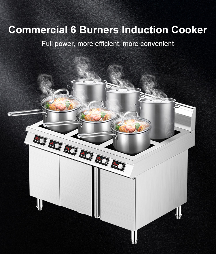 6 Burner Built In Hob Industrial Stainless Steel Cooktop Commercial Electric Induction Stove Cooking Range Cookers