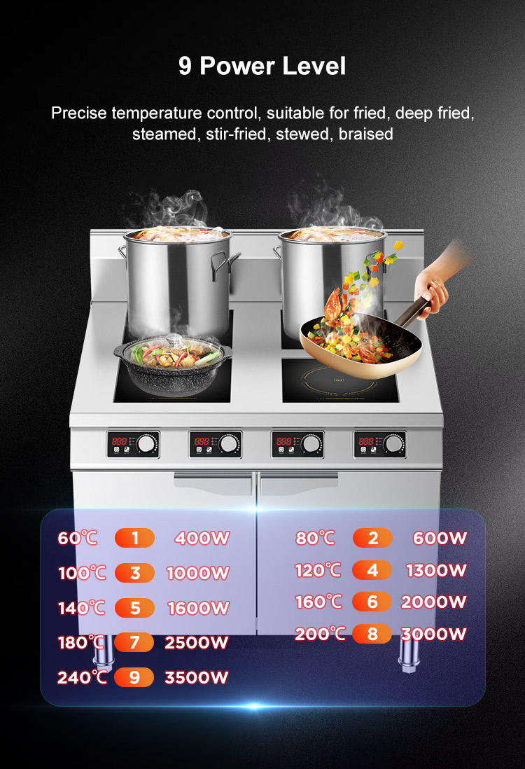 3.5kW 4 Burner Heavy Duty Stainless Steel Cabinet Electric Induction Cooker Stove  HW-4BZL3.5X-01
