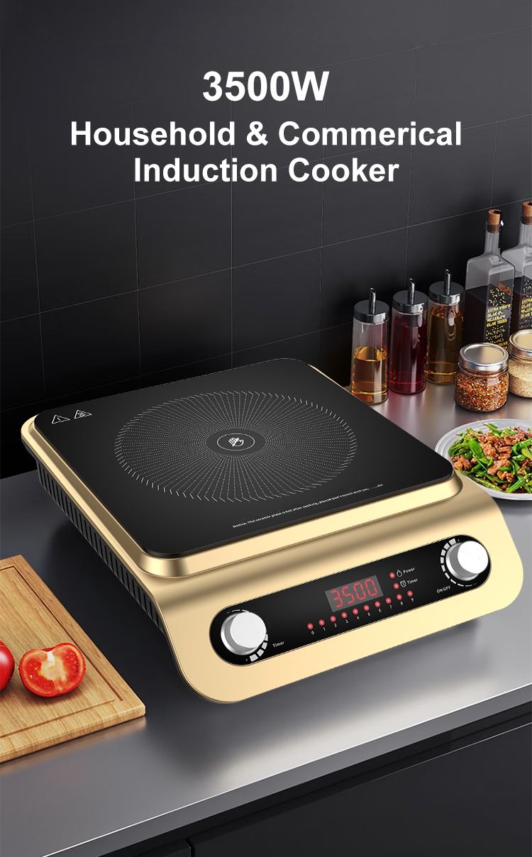 Industrial Professional 3500 Watts Kitchen Home Single Portable Rotary Knob Controller Single Ceramic Induction Cooktop Cooker  TS-TP3.5X-13