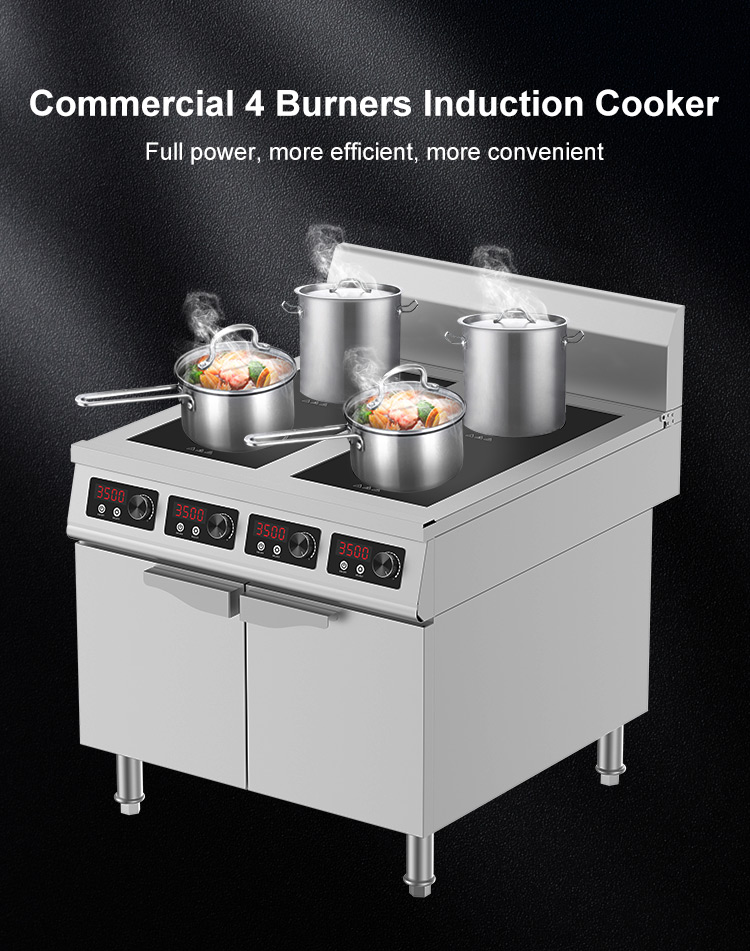 3.5kW 4 Burner Heavy Duty Stainless Steel Cabinet Electric Induction Cooker Stove 