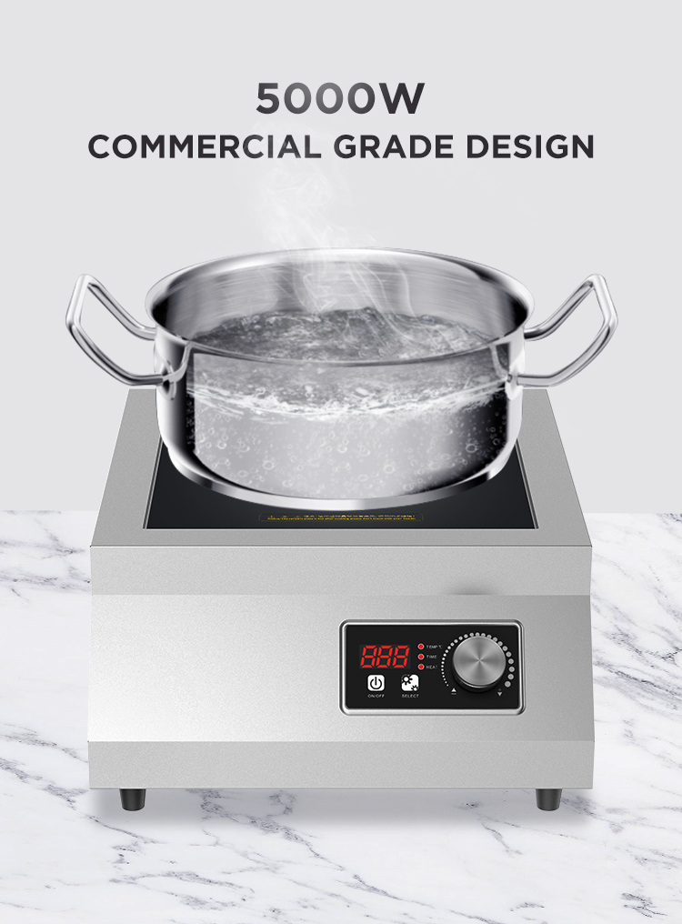 5000W Stainless Steel Countertop Electric Induction Stove HW-TP5A-05D
Single Burner Commercial Flat Top Induction Cooker
