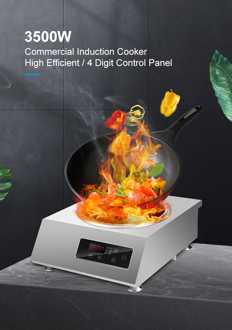 3500W Single Burner Electro Magnetic Intelligent Igbt Digital Display Electromagnet Commercial Induction Wok Cooker TS-TA3.5X-07  