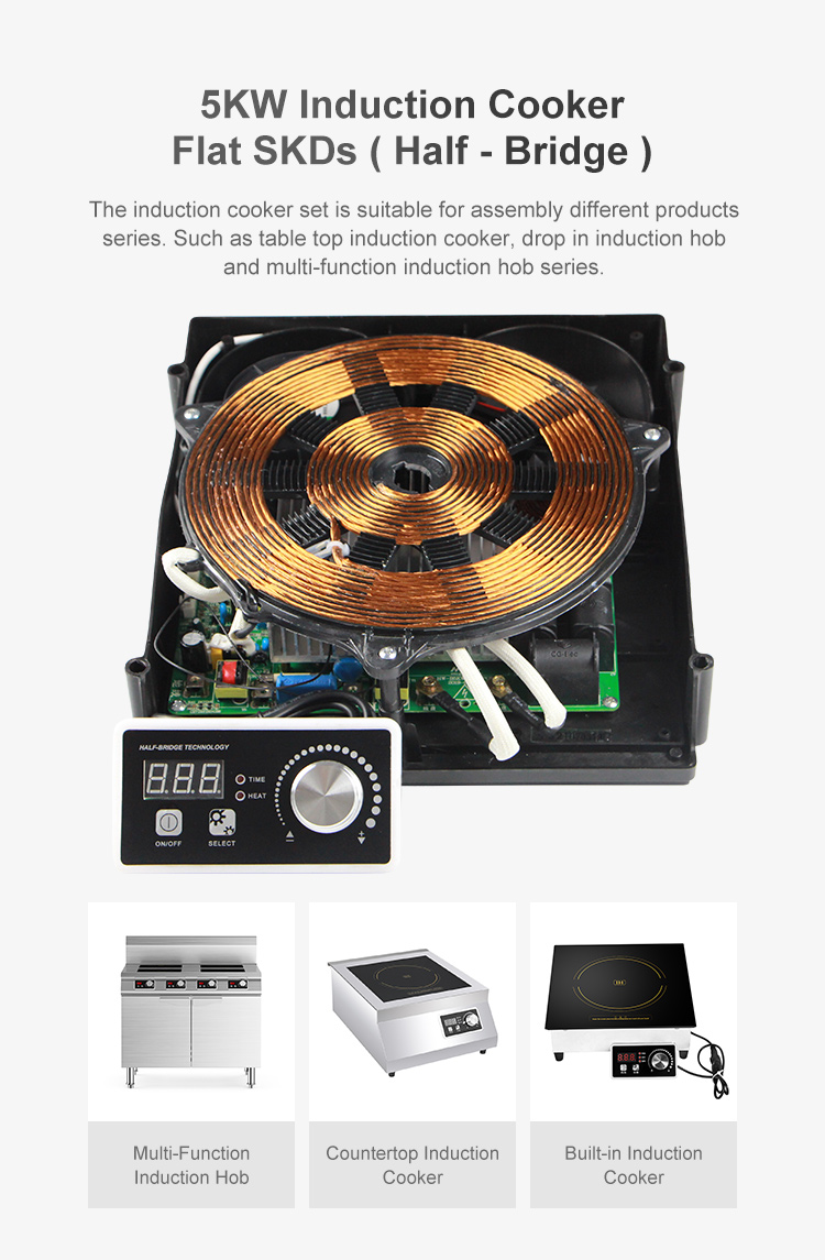 5000W Commercial Induction Cooker Stove Main Board Flat Coil Parts Induction Cooker SKD Spare Parts
