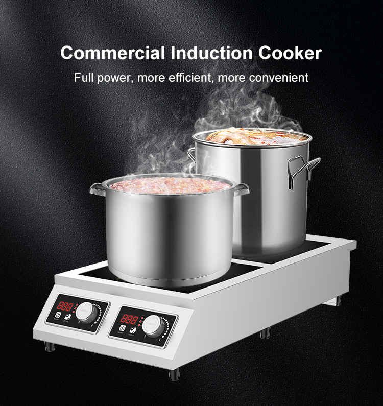 3kW* 2 Bunrer Commerical Induction Cooker (Vertical type)   HW-STP3-A01 